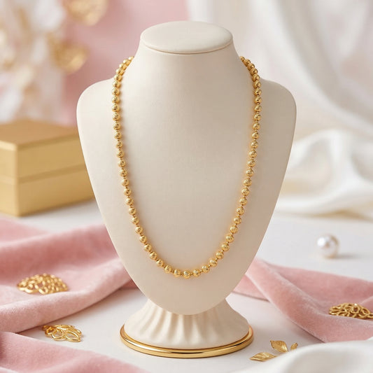 Collar de Oro con Cuentas Texturizadas - Elegancia Atemporal