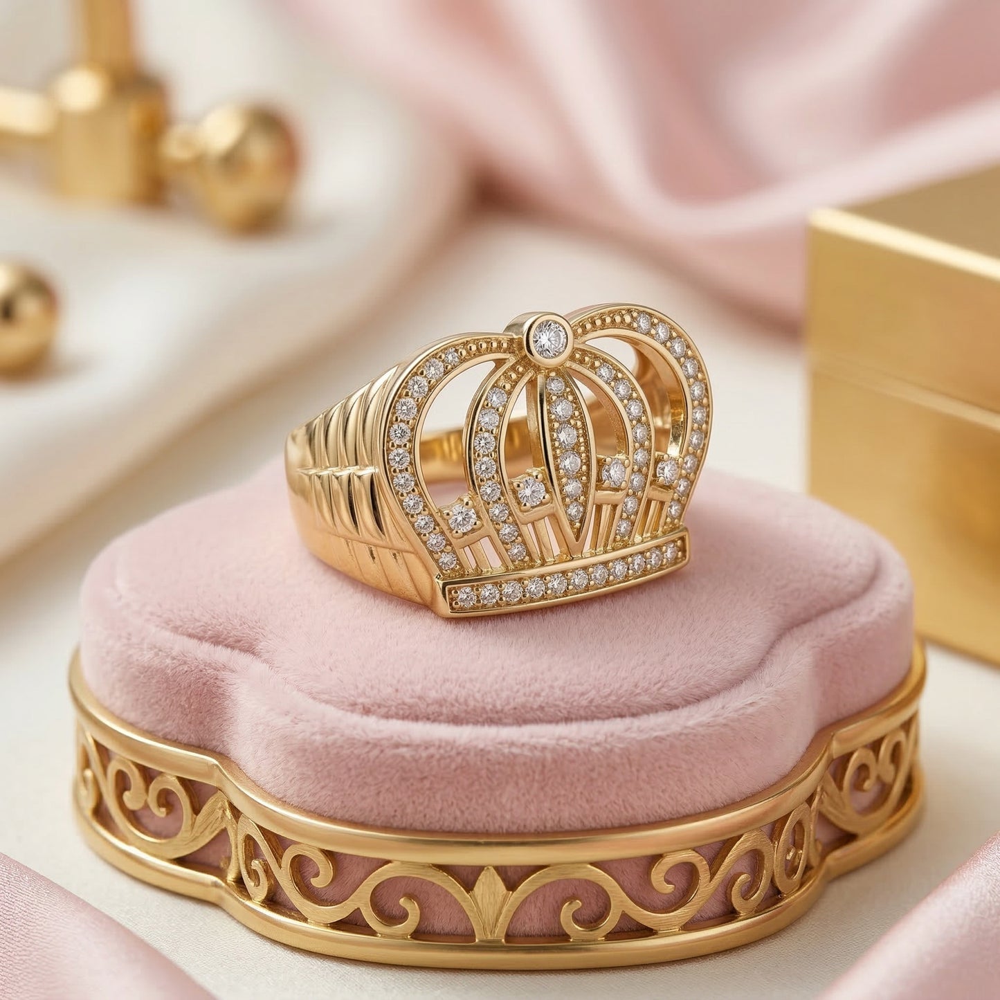 Anillo Corona de Oro con Diamantes