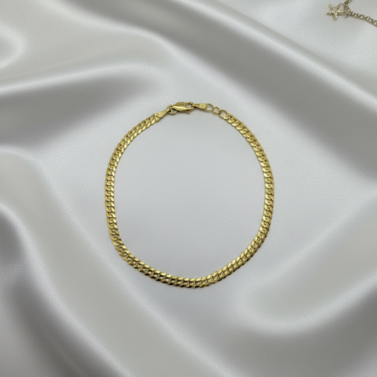 Pulsera corte brillo solida 10k