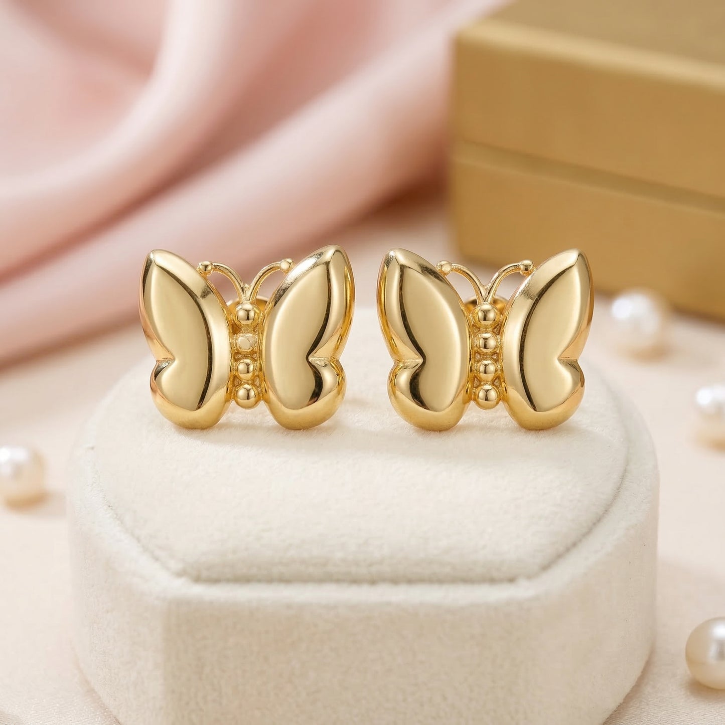 Aretes de Mariposa en Oro 14k - Diseño Elegante y Sofisticado