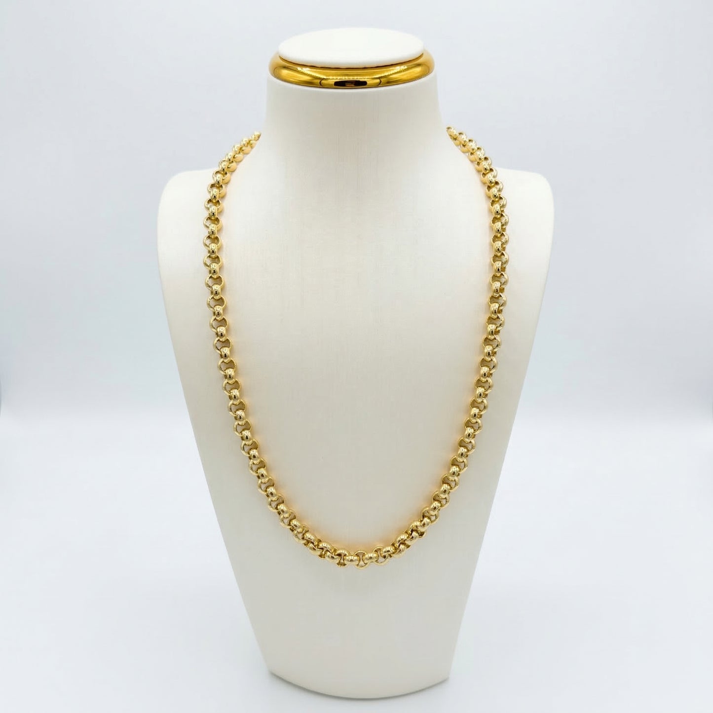 Cadena Rolo de Oro 14K - Eslabones Circulares Pulidos