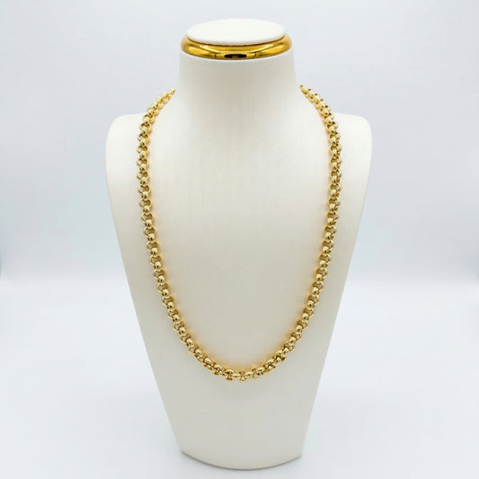 Cadena Rolo de Oro 14K - Eslabones Circulares Pulidos